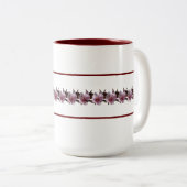 Mug - Fleurs de prune entre les lignes de marron (Devant droit)