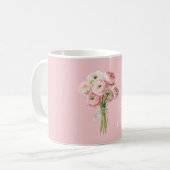 Mug Fleurs de Renoncule Rose Pâle Coccinelle (Devant gauche)