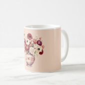 Mug Fleurs de Renoncule Rouge Crème (Devant droit)