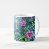 Mug fleurs de rhododendron, peinture impressionniste (Devant droit)
