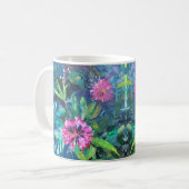 Mug fleurs de rhododendron, peinture impressionniste (Devant gauche)