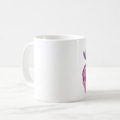 Mug Fleurs de Rose de lavande blanche rose (Devant gauche)