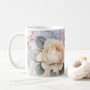 Mug Fleurs de rose élégantes