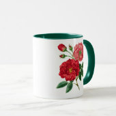 Mug Fleurs de rose, rouge coloré, (Devant droit)