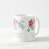 Mug Fleurs de roses rouges et roses délicates (Devant droit)