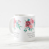 Mug Fleurs de roses rouges et roses délicates (Devant gauche)
