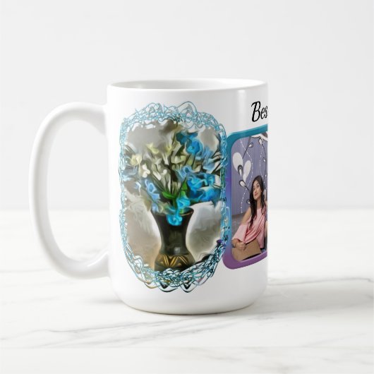 Mug Fleurs de soie bleue 2190 (Gauche)