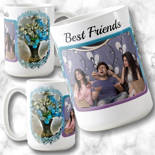 Mug Fleurs de soie bleue 2190