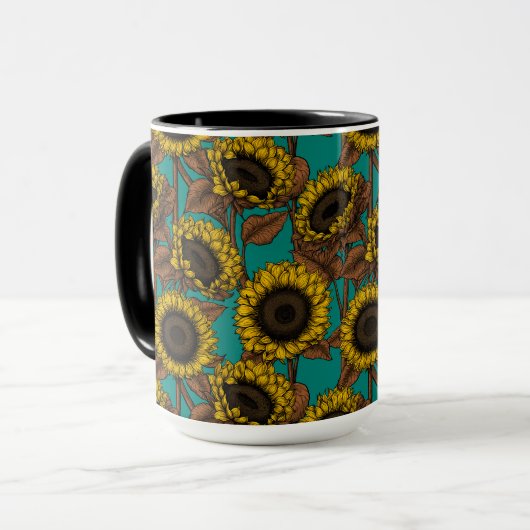 Mug Fleurs de soleil (Devant gauche)