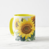 Mug Fleurs de soleil (Devant gauche)