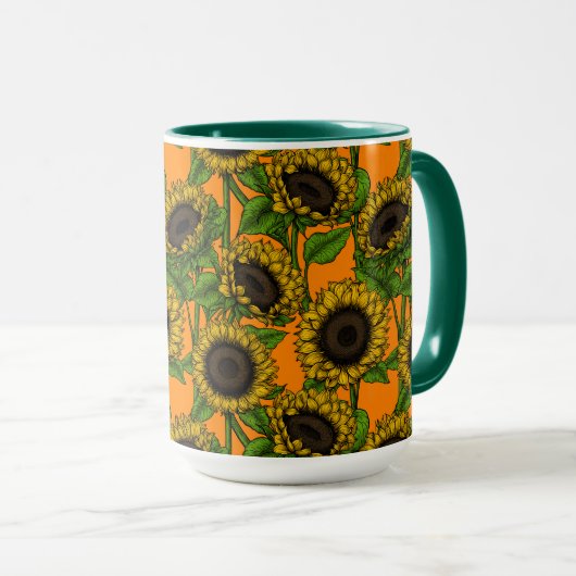 Mug Fleurs de soleil (Devant droit)