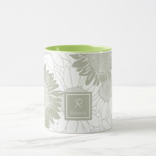Mug Fleurs de soleil à dimensions personnalisées (Centre)
