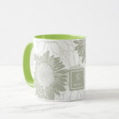 Mug Fleurs de soleil à dimensions personnalisées (Devant gauche)