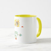 Mug Fleurs de soleil aquarelles personnalisées (Devant droit)