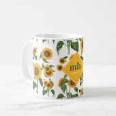 Mug Fleurs de soleil Botanique Foliage Vert (Devant gauche)