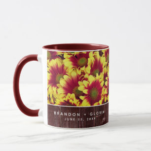 Mug Fleurs de soleil d'automne rustiques sur Mariage d