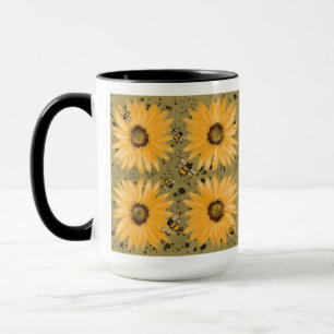 Mug Fleurs de soleil et abeilles