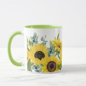 Mug Fleurs de soleil et écriture (Gauche)