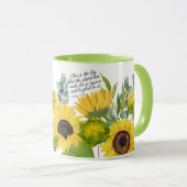 Mug Fleurs de soleil et écriture (Devant droit)