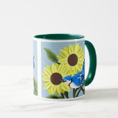Mug Fleurs de soleil et Jay bleu (Devant droit)