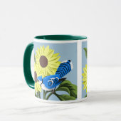 Mug Fleurs de soleil et Jay bleu (Devant gauche)