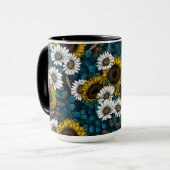 Mug Fleurs de soleil et marguerites, jardin d'été 2 (Devant gauche)