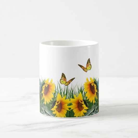 Mug Fleurs de soleil et papillons (Centre)