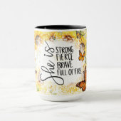 Mug Fleurs de soleil et papillons inspirants (Centre)