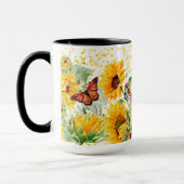 Mug Fleurs de soleil et papillons monarques (Gauche)