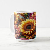 Mug Fleurs de soleil et plumes (Devant gauche)