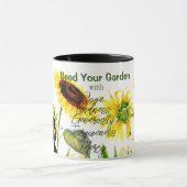 Mug Fleurs de soleil géantes Mots de script Bougie de (Centre)
