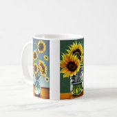 Mug Fleurs de soleil générées par Ai dans les vases (Devant gauche)