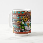 Mug Fleurs de soleil Gnome Occidentales Pierres Turquo (Devant gauche)