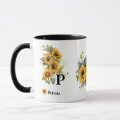 Mug Fleurs de soleil modernes Jaune (Gauche)