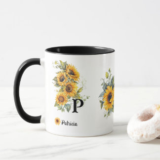 Mug Fleurs de soleil modernes Jaune