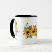 Mug Fleurs de soleil modernes Jaune (Devant gauche)