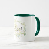 Mug Fleurs de soleil modernes Mariage d'or Sage (Devant droit)