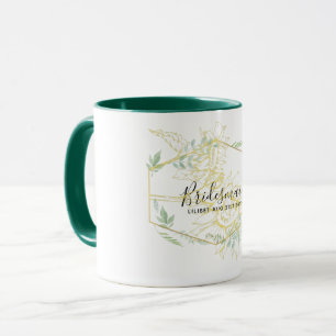 Mug Fleurs de soleil modernes Mariage d'or Sage