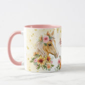 Mug Fleurs de soleil Palomino Horse nom personnalisé t (Gauche)