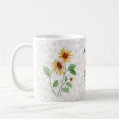Mug Fleurs de soleil personnalisées sur les Feuilles d (Gauche)