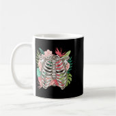 Mug Fleurs de squelette Radiographie de la cage thorac (Gauche)