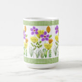 Mug Fleurs de style de ferme avec Gingham vert  (Centre)