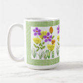 Mug Fleurs de style Ferme avec En vichy vert (Gauche)