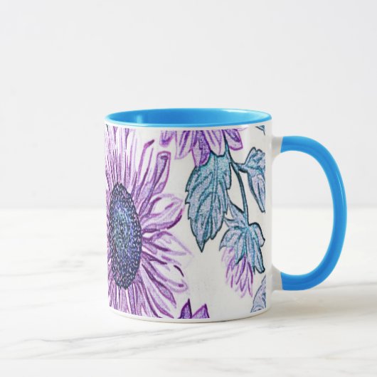 Mug Fleurs de tissu pourpre (Droite)