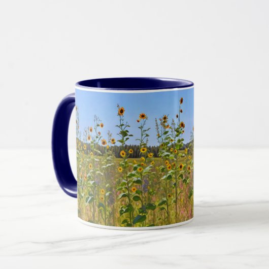 Mug Fleurs de tournesol en coupe d'art agricole (Devant gauche)