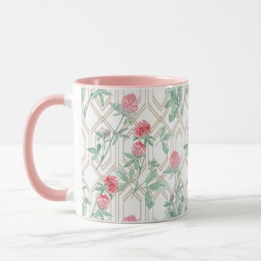 Mug Fleurs de trèfle d'aquarelle (Gauche)