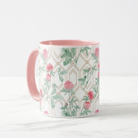 Mug Fleurs de trèfle d'aquarelle (Devant gauche)