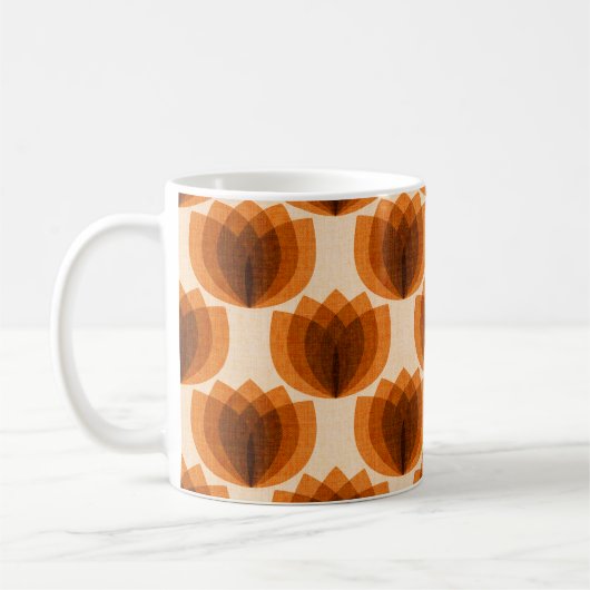 Mug Fleurs de tulipe orange rétro (Gauche)