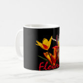 Mug Fleurs de tulipe - Prospérer Sombre (Devant gauche)