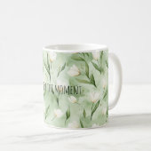 Mug Fleurs de tulipes blanches vertes (Devant droit)